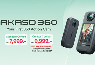 เปิดตัว AKASO 360 กล้อง 360 องศา ถ่ายวิดีโอ 5.7K ราคาเริ่ม 7,999 บาท พร้อมขายในไทย