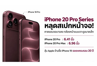 iPhone 20 Pro และ iPhone 20 Pro Max หลุดสเปกหน้าจอ 6.41 และ 6.96 นิ้ว ขอบจอบางลง พร้อมกล้องหน้าเจาะรูขนาดเล็ก